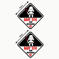 Los mejores  - Autodomy Pegatinas Baby Sith Star Wars Baby On Board Bebé a Bordo Baby in Car Pack 2 Unidades para Coche (Uso Externo)